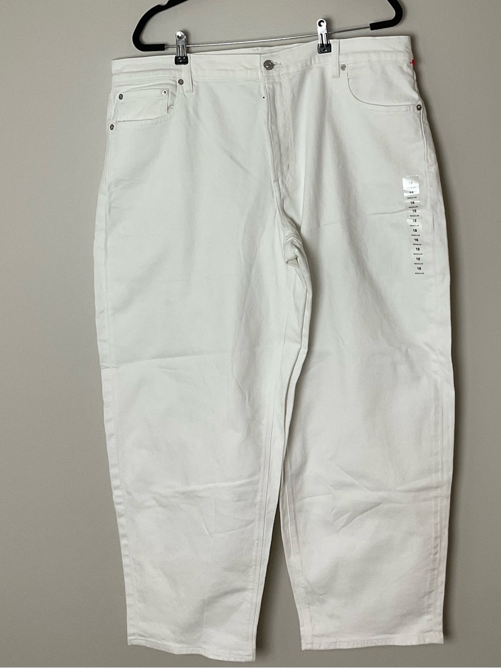 American Eagle NWT White Stretch Barrel Jeans Coastal Preppy Classic Size 18